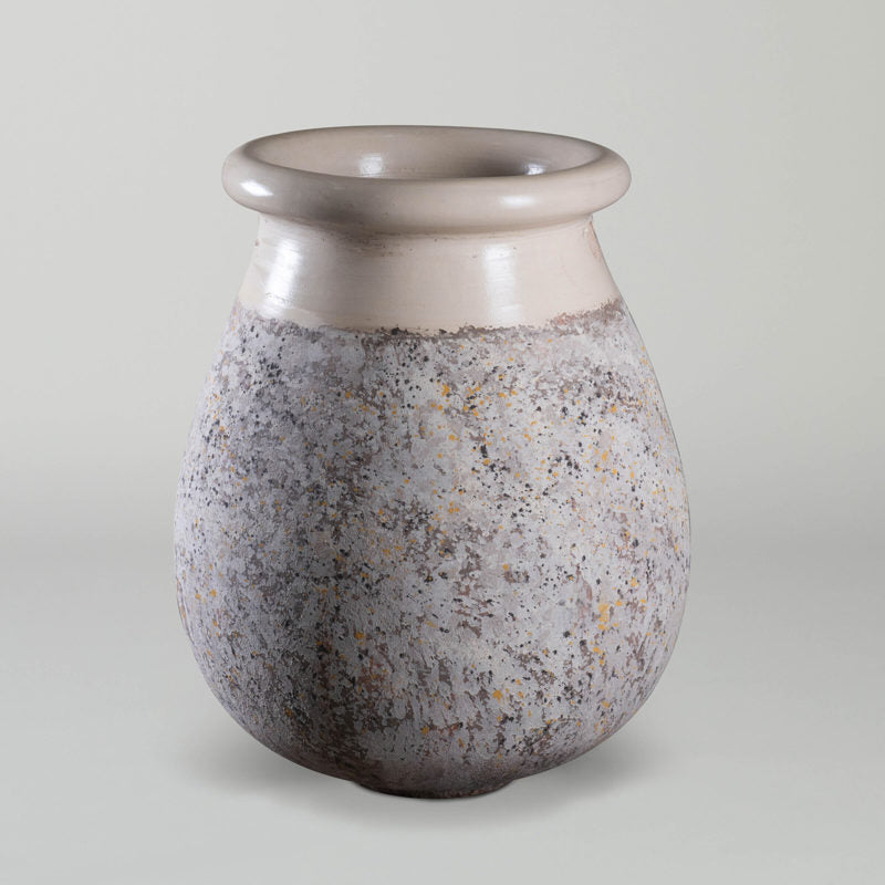 Biot Jar Provence Patina With Ivory Glaze Collar | Pottery