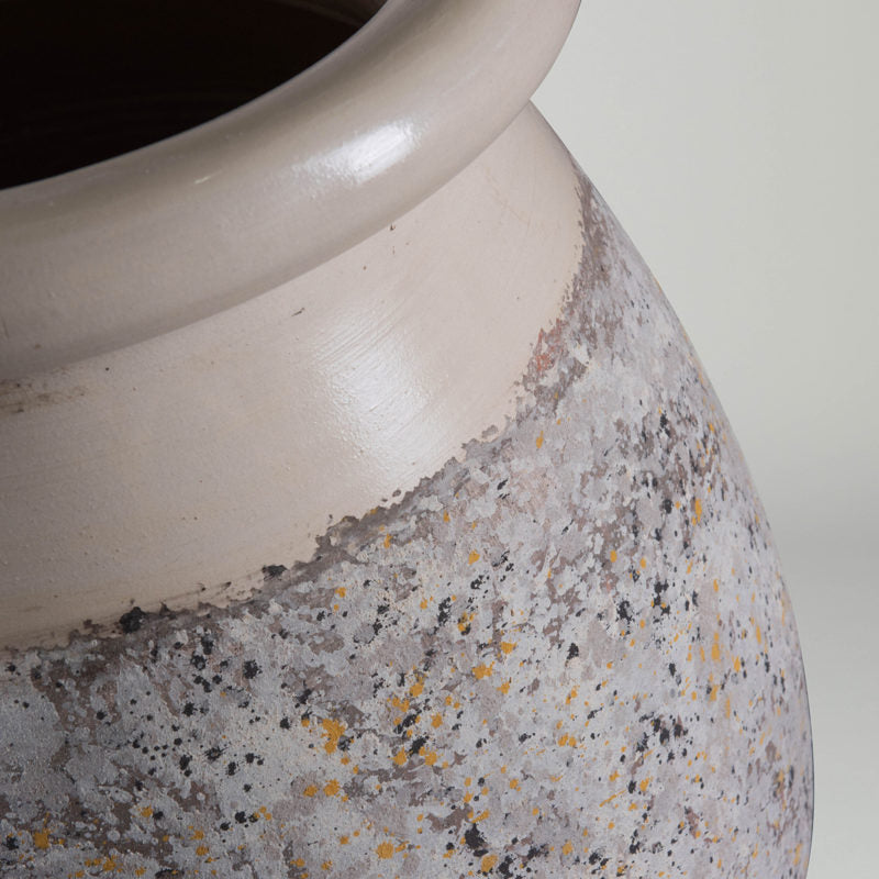 Biot Jar Provence Patina With Ivory Glaze Collar | Pottery