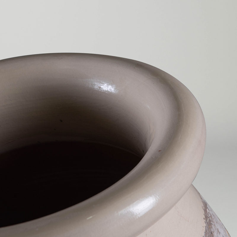 Biot Jar Provence Patina With Ivory Glaze Collar | Pottery