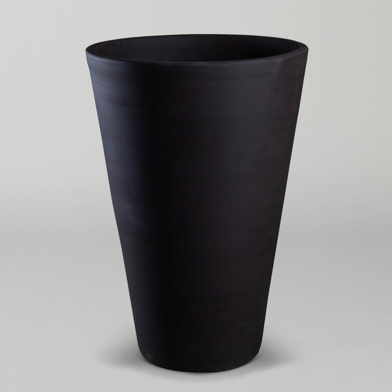 Large Beaker Pot | tall modern grey black Pottery planter