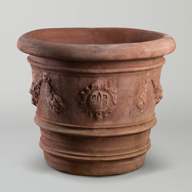 Large Festooned Vase | big Terracotta planter with swags