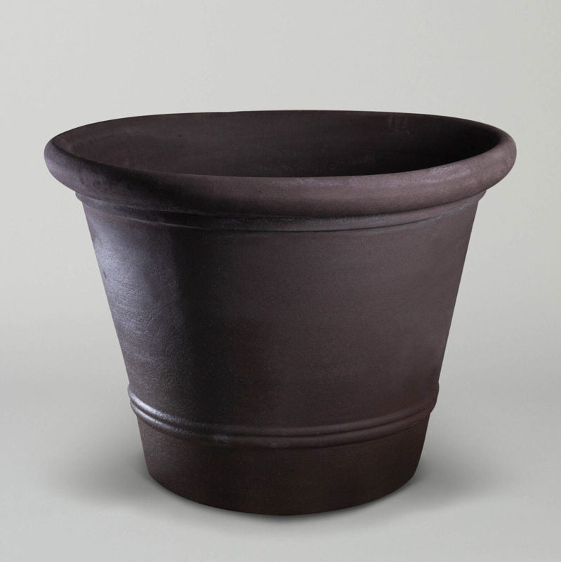 Large Liscio Vase | simple garden pot in grey Terracotta
