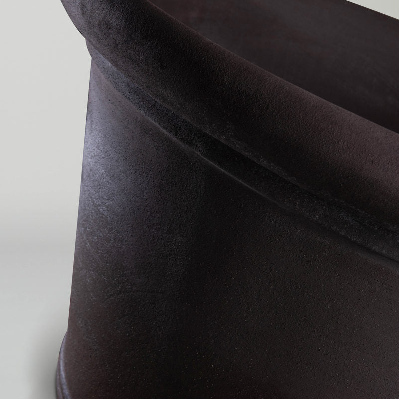 Large Liscio Vase | simple garden pot in grey Terracotta