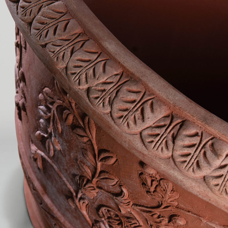 Renaissance Bowl | big Terracotta pot with ornate decoration