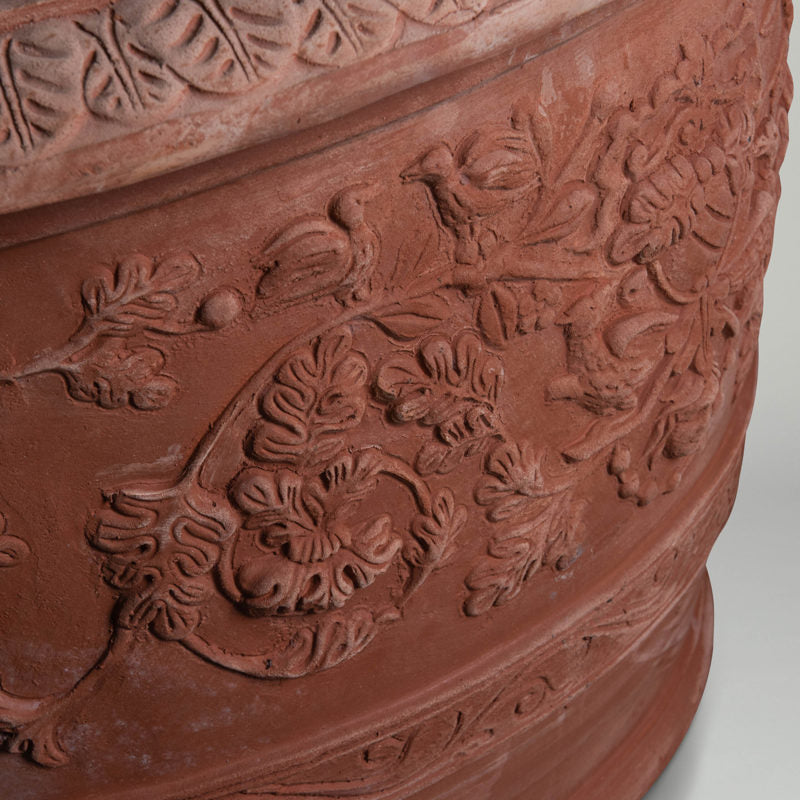 Renaissance Bowl | big Terracotta pot with ornate decoration