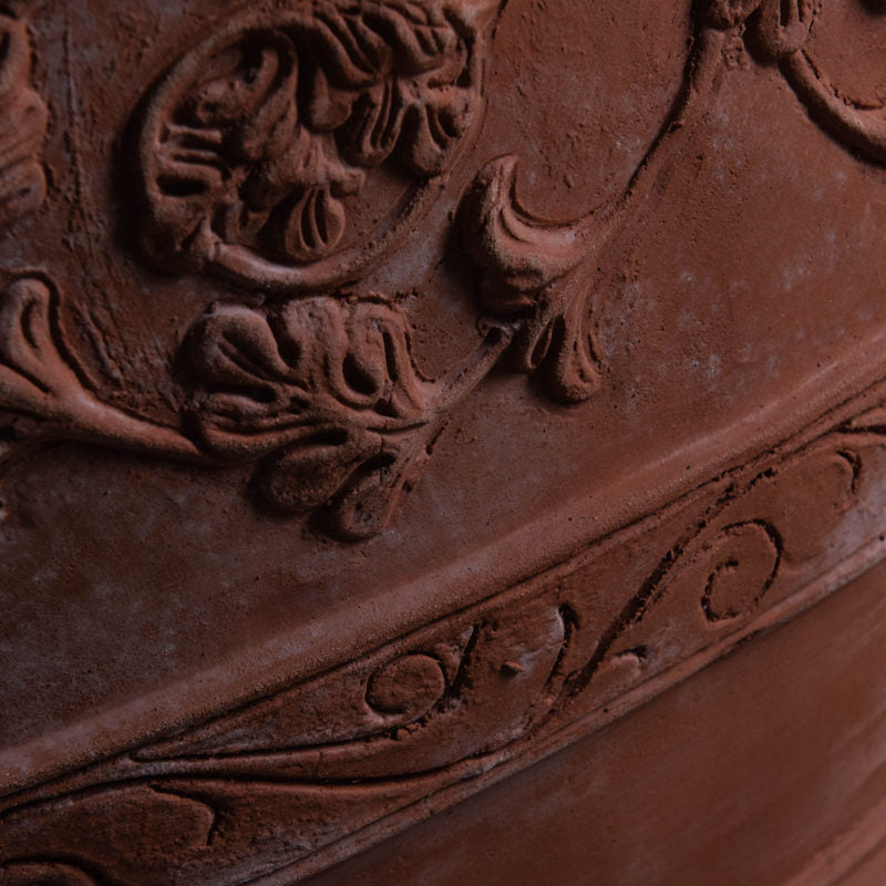 Renaissance Bowl | big Terracotta pot with ornate decoration