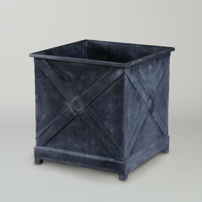 Saltire Cube | Zinc box garden planter heraldic pattern