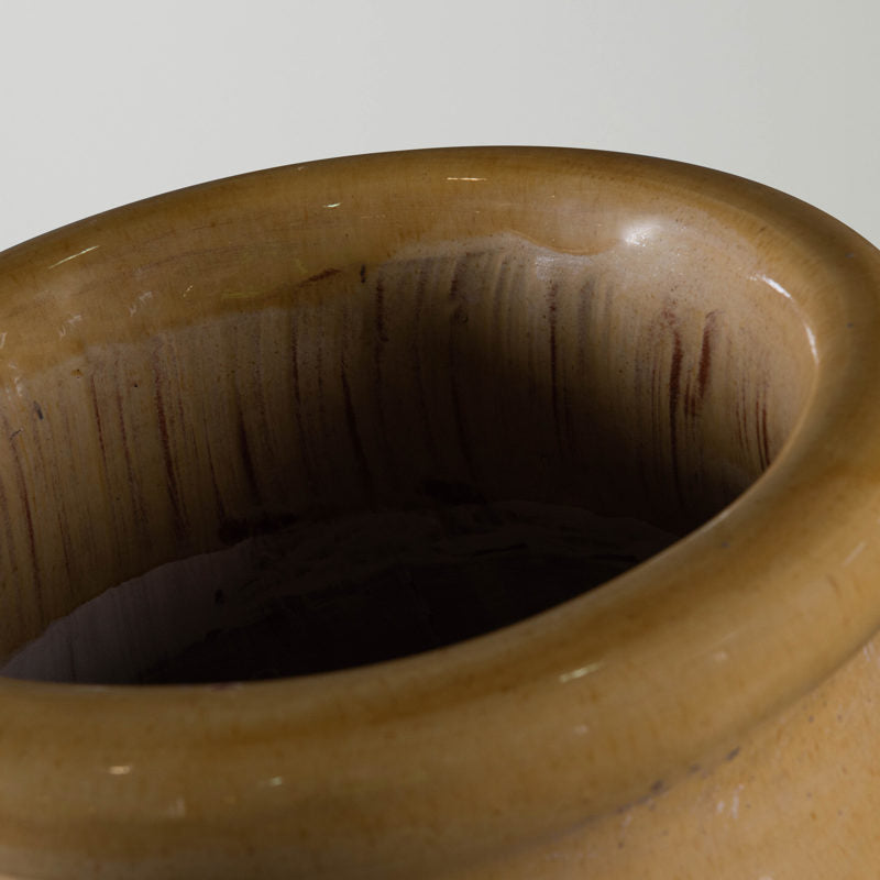 Small Biot Jar Provence Patina Yellow Glaze Collar | Pottery