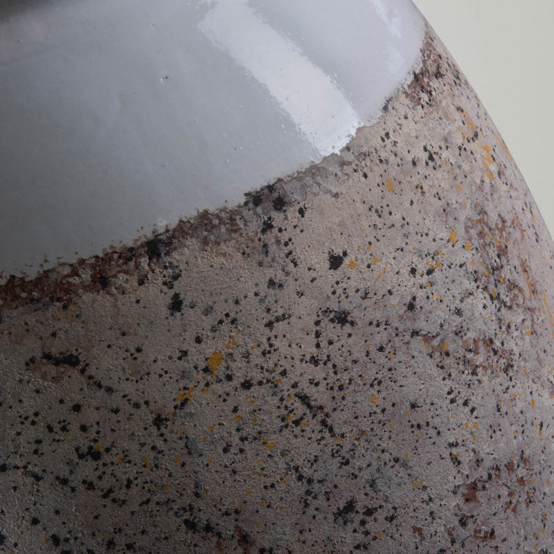 Tall Biot Jar Provence Patina White Glaze Collar | Pottery
