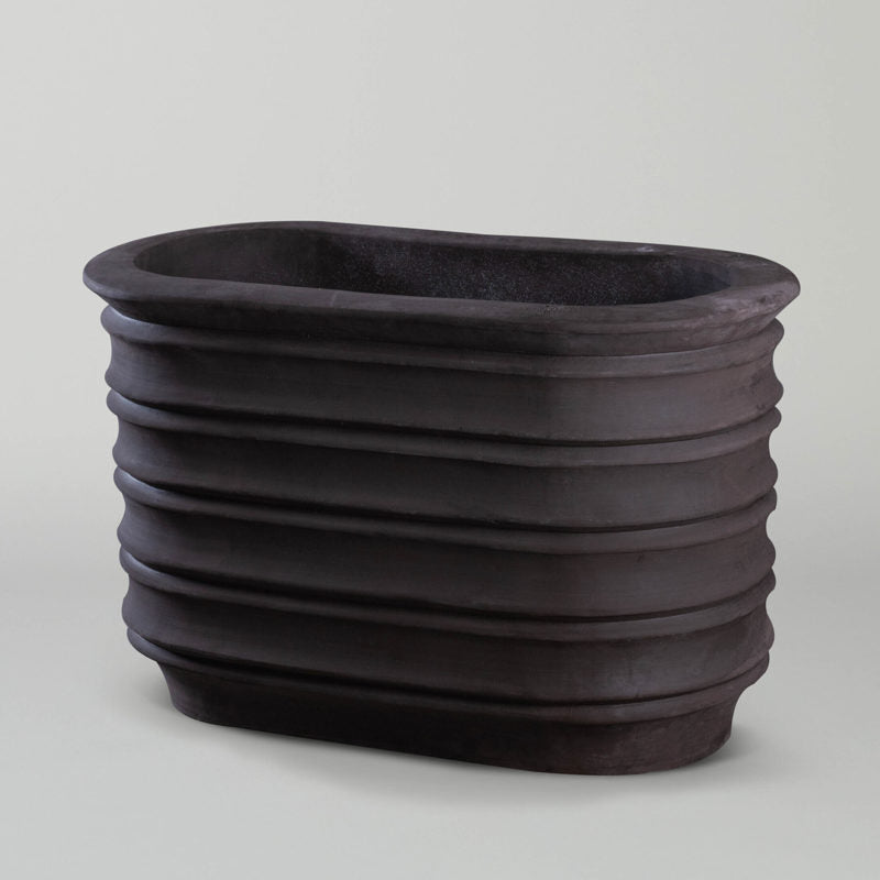 Torino Trough | modern grey black Terracotta planter