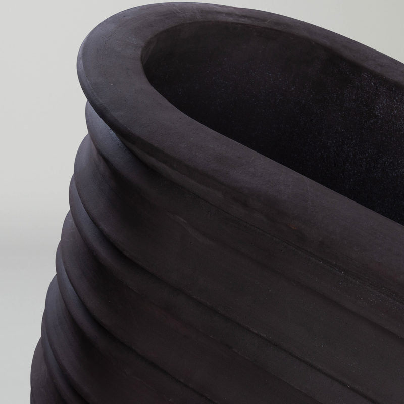 Torino Trough | modern grey black Terracotta planter