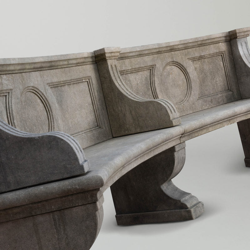 Vicenza Curved Seat | Limestone