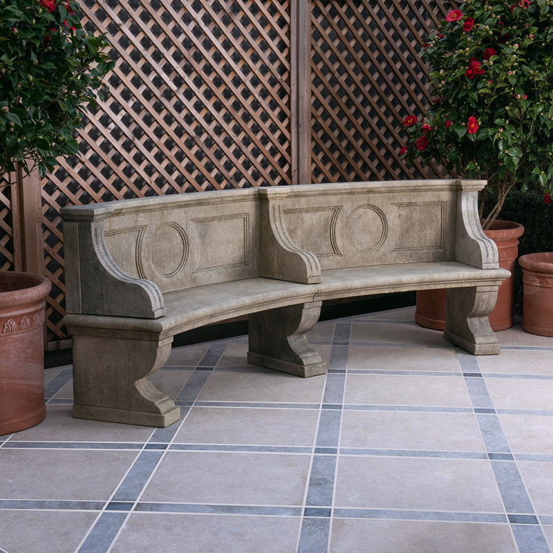 Vicenza Curved Seat | Limestone